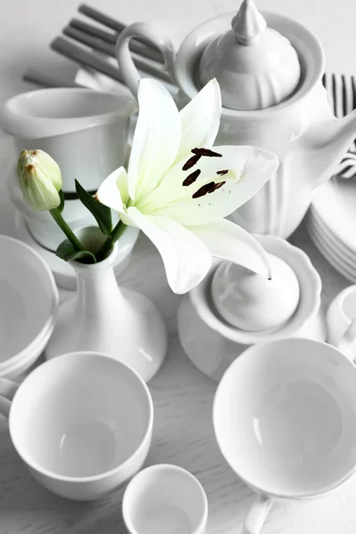 Conjunto de cerámica blanca — Foto de Stock