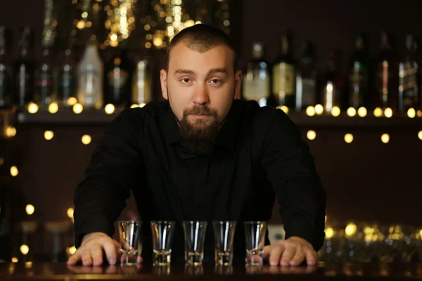 Portrait of handsome bartender — Stock Photo, Image