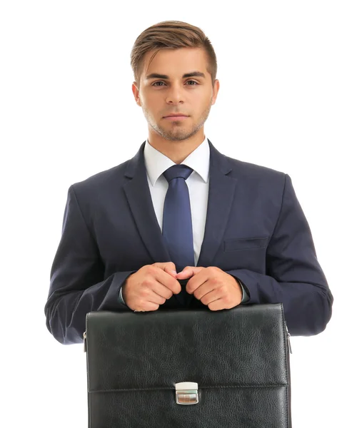Elegante uomo d'affari con valigetta — Foto Stock