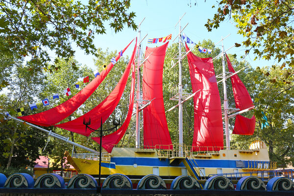 Ship with scarlet sails