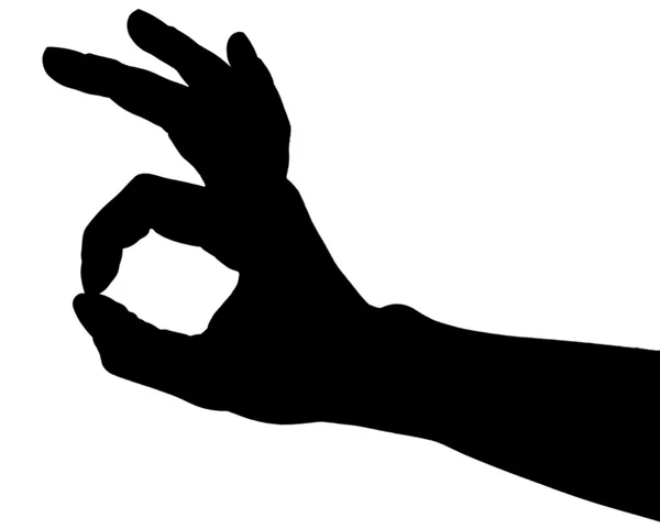 손, 흰색 절연의 실루엣 — 스톡 사진