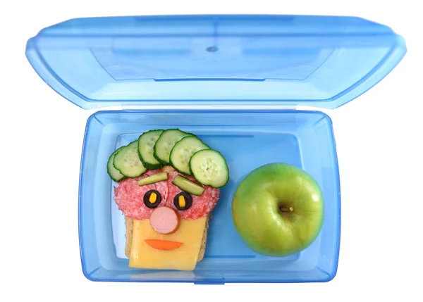 Sanduíche engraçado na caixa — Fotografia de Stock
