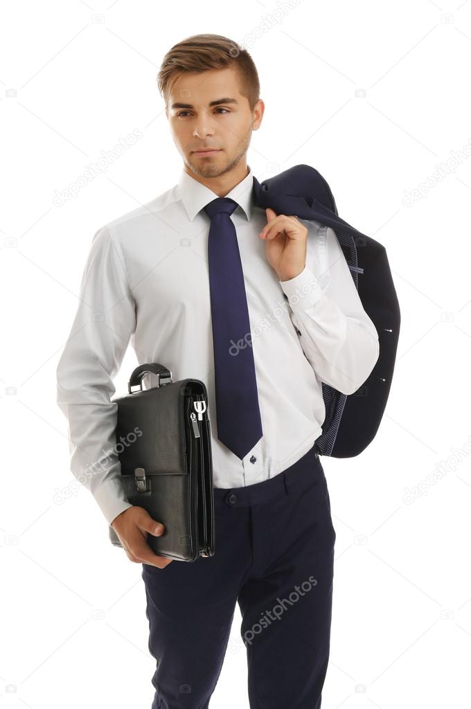 Elegant businessman with briefcase