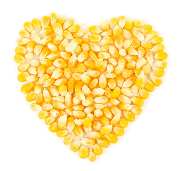 Heart shaped corn beans — Stock Photo, Image