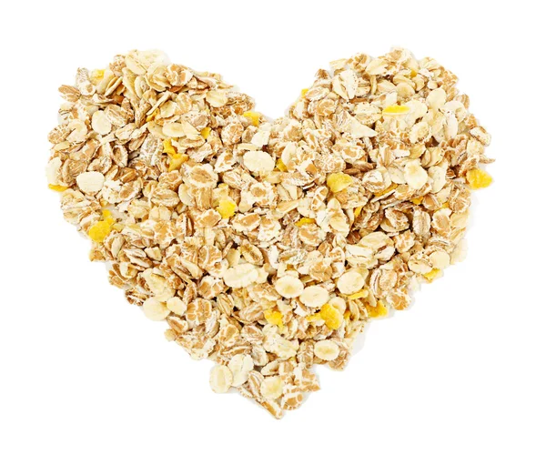 Heart shaped oatmeal — Stock Photo, Image