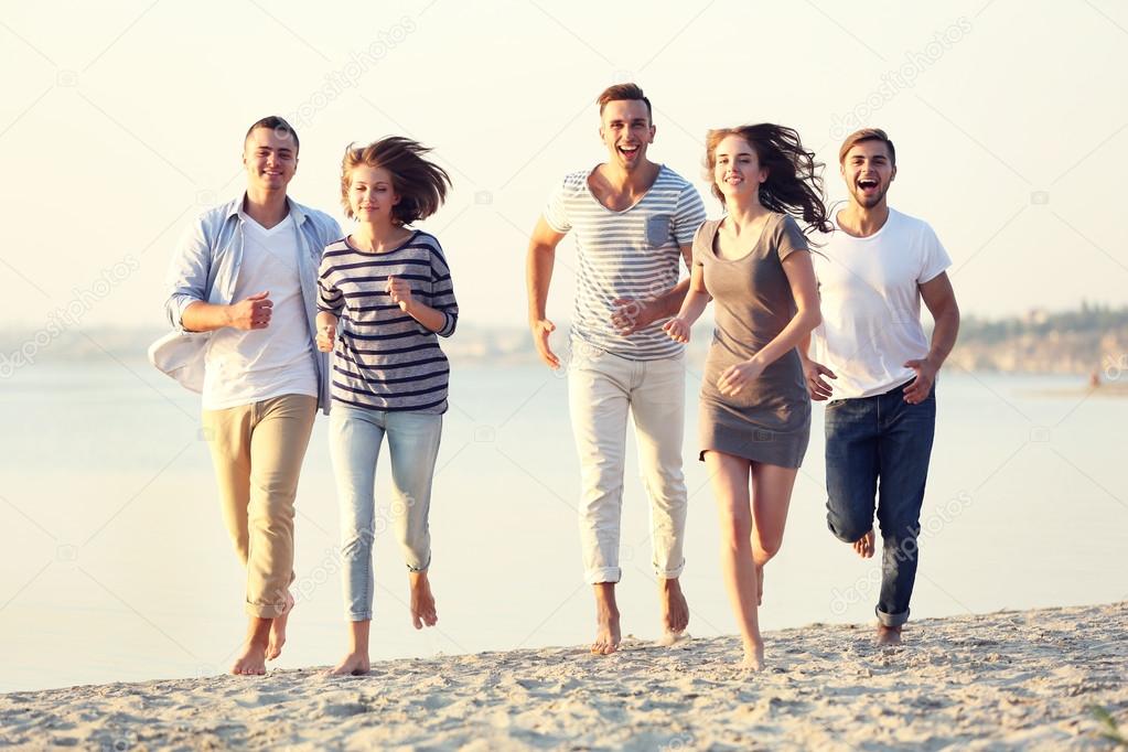 Pretty Young people with beer 