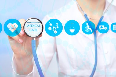 Doktor sağlık kutsal kişilerin resmi ile çalışma