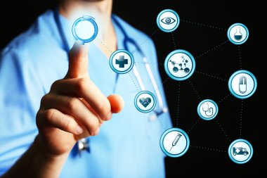 Doktor el ile tıp kutsal kişilerin resmi