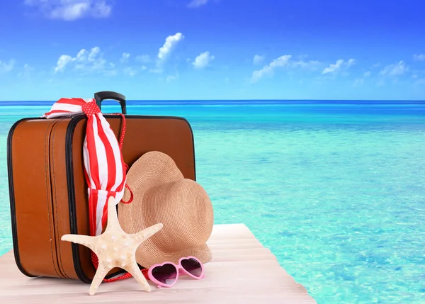 Accessori per viaggiare in spiaggia — Foto Stock