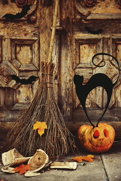 Halloween složení s dekoracemi — Stock fotografie