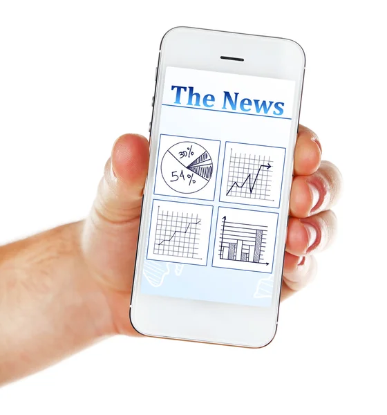 Business news on smart phone — Stock Photo, Image