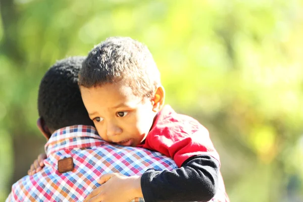 Father and son outside — Stock Photo, Image