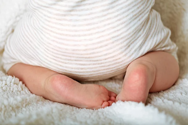 Pés de bebê em cobertor — Fotografia de Stock