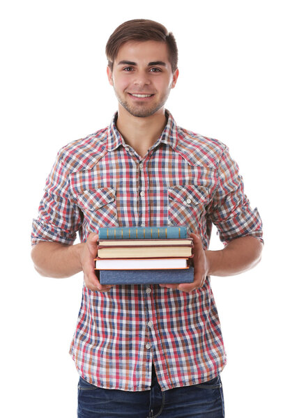 Молодой человек с книгами
