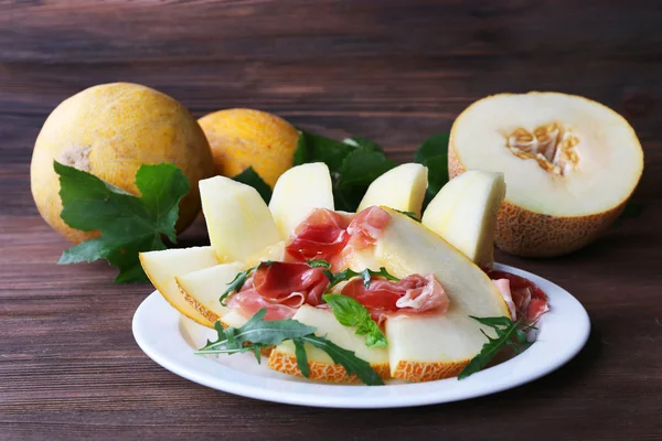 Melon with prosciutto of Parma ham — Stock Photo, Image