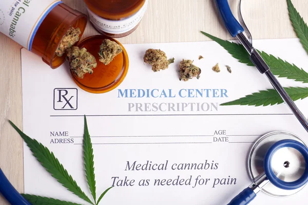 Medical prescription with dry cannabis