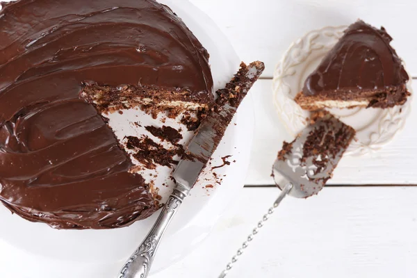 Galleta de chocolate sobre fondo blanco — Foto de Stock