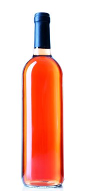 Beyaz arka planda izole edilmiş şarap şişesi