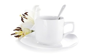 Fincan kahve ve lily
