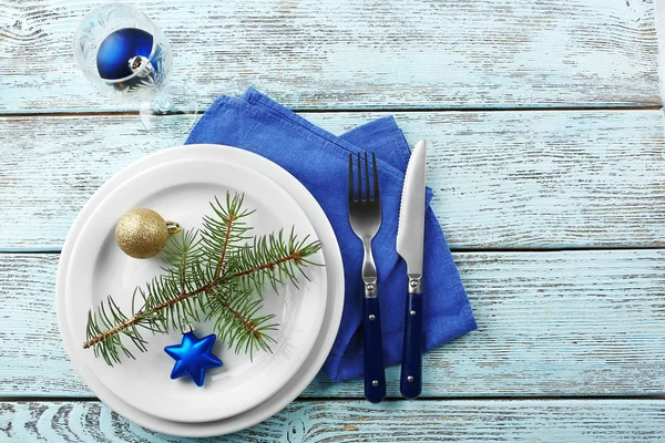 Conceito de configuração de mesa de Natal — Fotografia de Stock