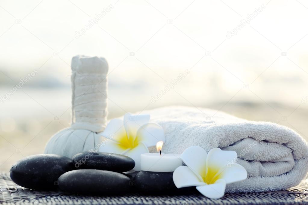 Beautiful spa composition outdoors
