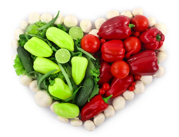 Heart shaped vegetable composition — Stock Photo, Image