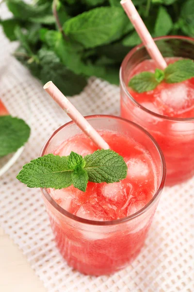 Cold watermelon drinks — Stock Photo, Image