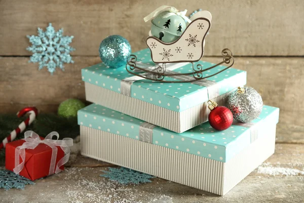 Weihnachtsgeschenkboxen — Stockfoto