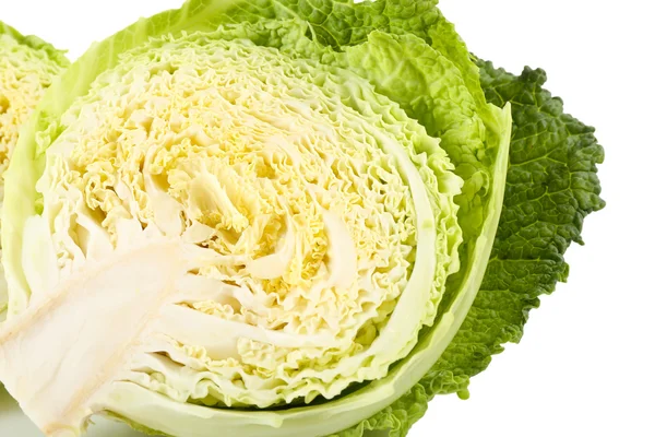 Halves of savoy cabbage closeup — Stock Photo, Image