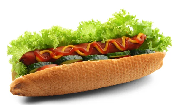 Hot dog aislado en blanco — Foto de Stock