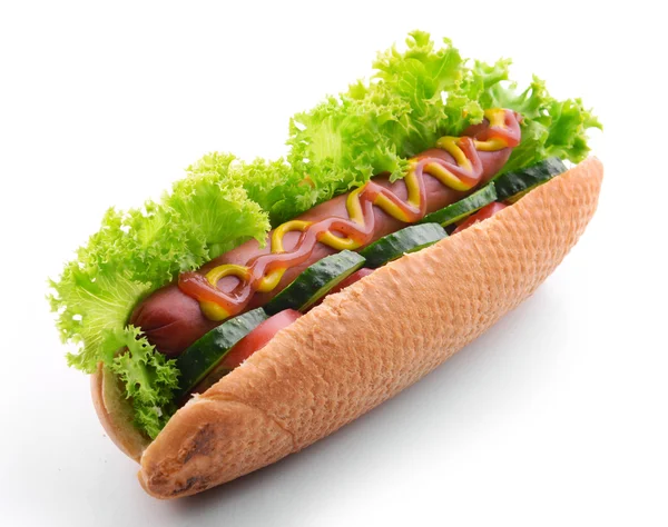 Hot dog izolované na bílém — Stock fotografie