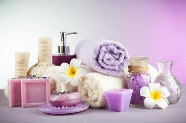 Spa uygulamaları renkli arka plan üzerinde.