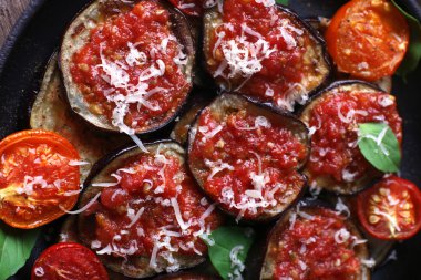 Pan closeup pişmiş sebze