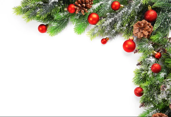 Vánoční dekorace rám izolované na bílém — Stock fotografie