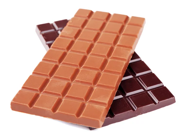 Chocoladerepen geïsoleerd op wit — Stockfoto