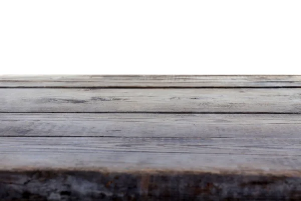 白い背景の上の木の机 — ストック写真
