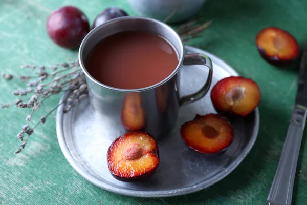 Delicious plum juice — Stock Photo, Image