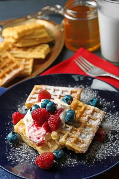 Sweet homemade waffles — Stock Photo, Image