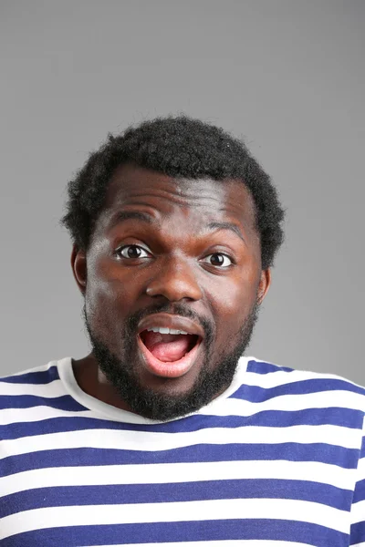 African American portrait on gray background — Stock Photo, Image