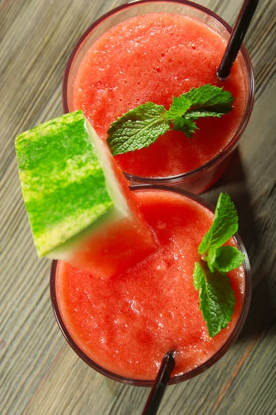 Glasses of watermelon juice — Stock Photo, Image