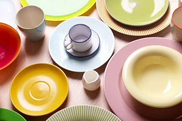 Set of colourful plates — Stock Photo, Image