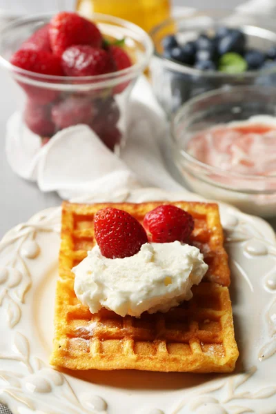 Sweet homemade waffles Stock Picture