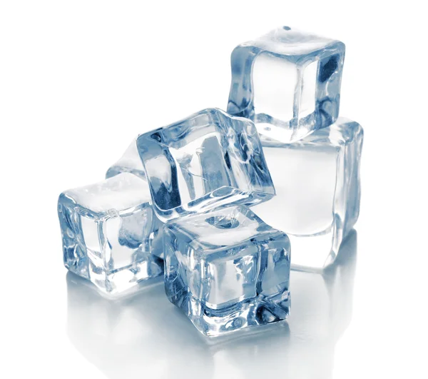 Ice cubes on grey background Royalty Free Stock Photos