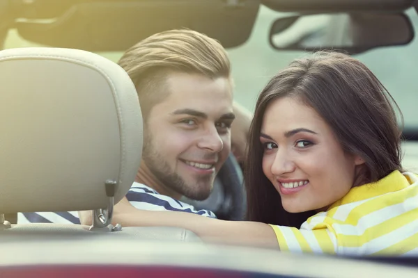 Couple in the car outside