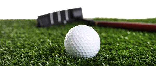 Golf ingesteld op gras — Stockfoto