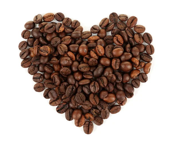 Heart shaped coffee beans — Stock Photo, Image