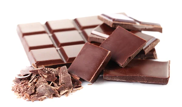 Black chocolate pieces — Stock Photo, Image