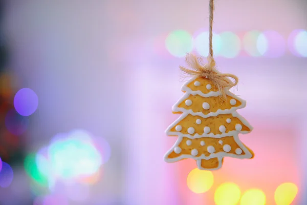 Christmas cookie on shiny background — Stock Photo, Image