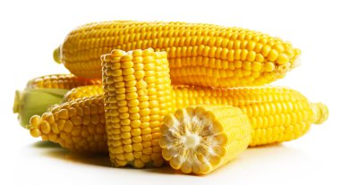 Olgun Mısır üzerinde beyaz izole