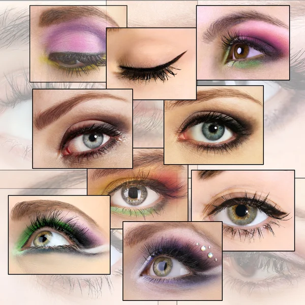 Collage withl female eyes — Stock Photo, Image